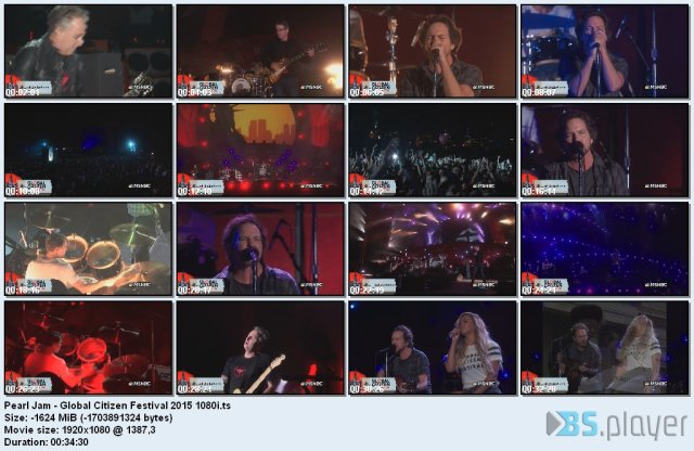 Pearl Jam - Global Citizen Festival (2015) HDTV