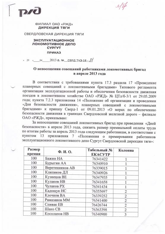 могут ли лишить премии без приказа