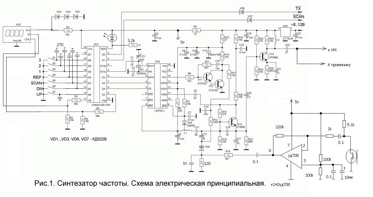 Схема синтезатора частоты для кв трансивера