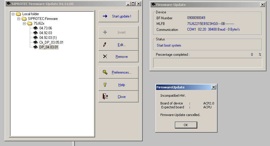 Firmware update. Скорость com порта. SIPROTEC 7sj62 схема подключения. SIPROTEC логические схемы защит